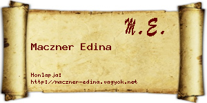 Maczner Edina névjegykártya