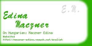 edina maczner business card